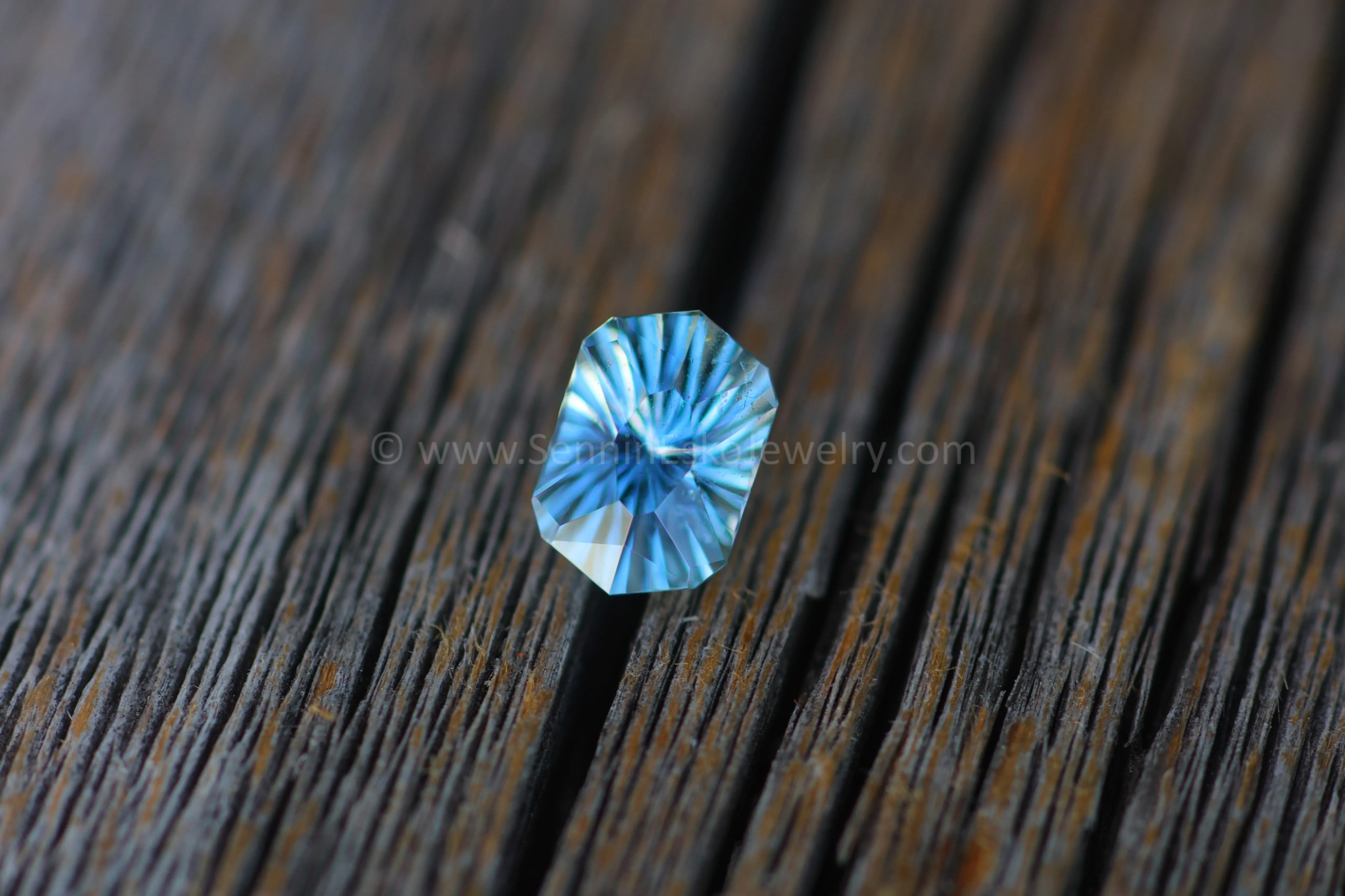 1.1 Carat Light Blue/Gray Sapphire Hexagonal Cushion - Galaxy Cut - 7.1x4.9mm