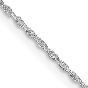 1.25mm Rhodium Plated Sterling Silver Solid Loose Rope Chain Necklace