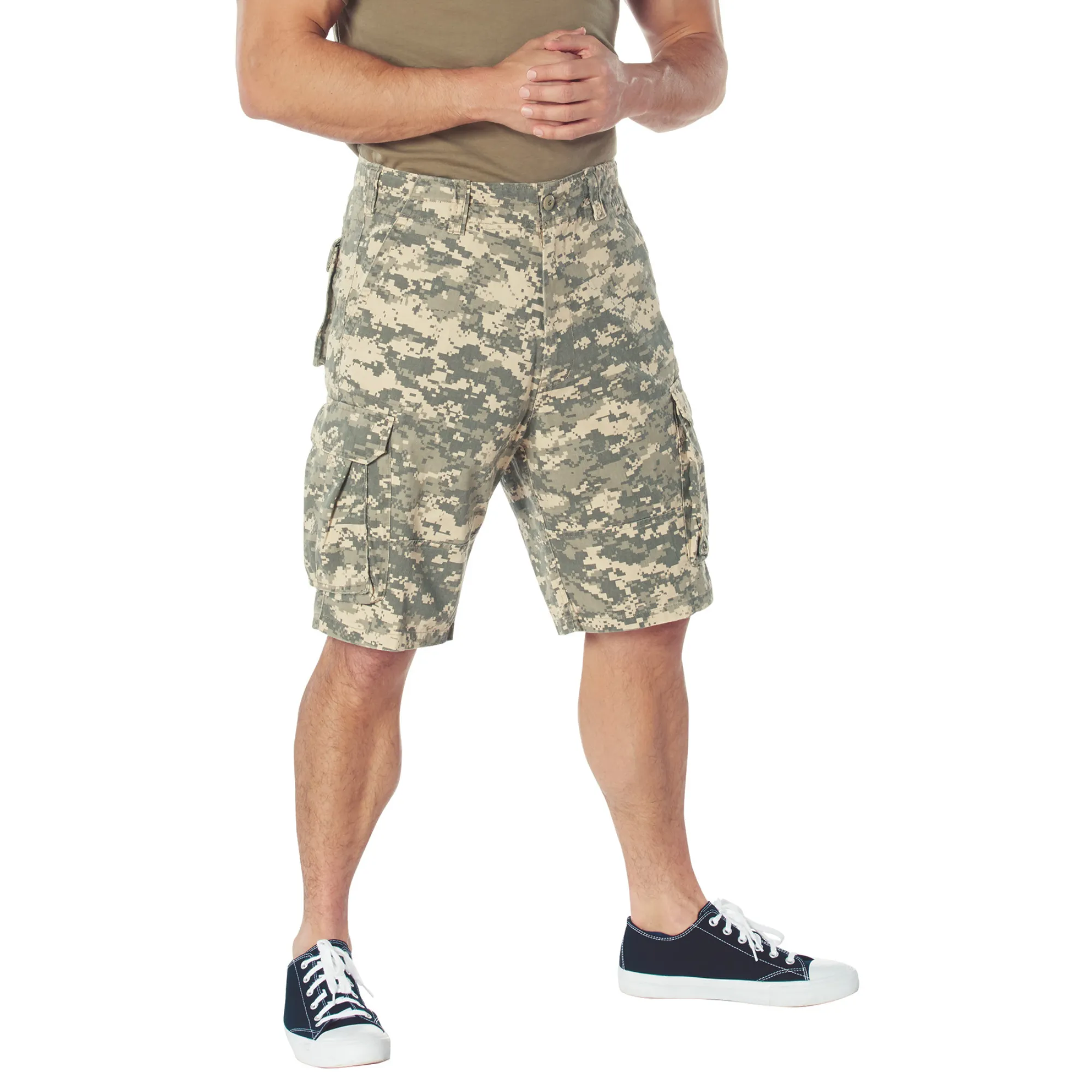 ACU Digital Camouflage - Military Vintage Paratrooper Cargo Shorts