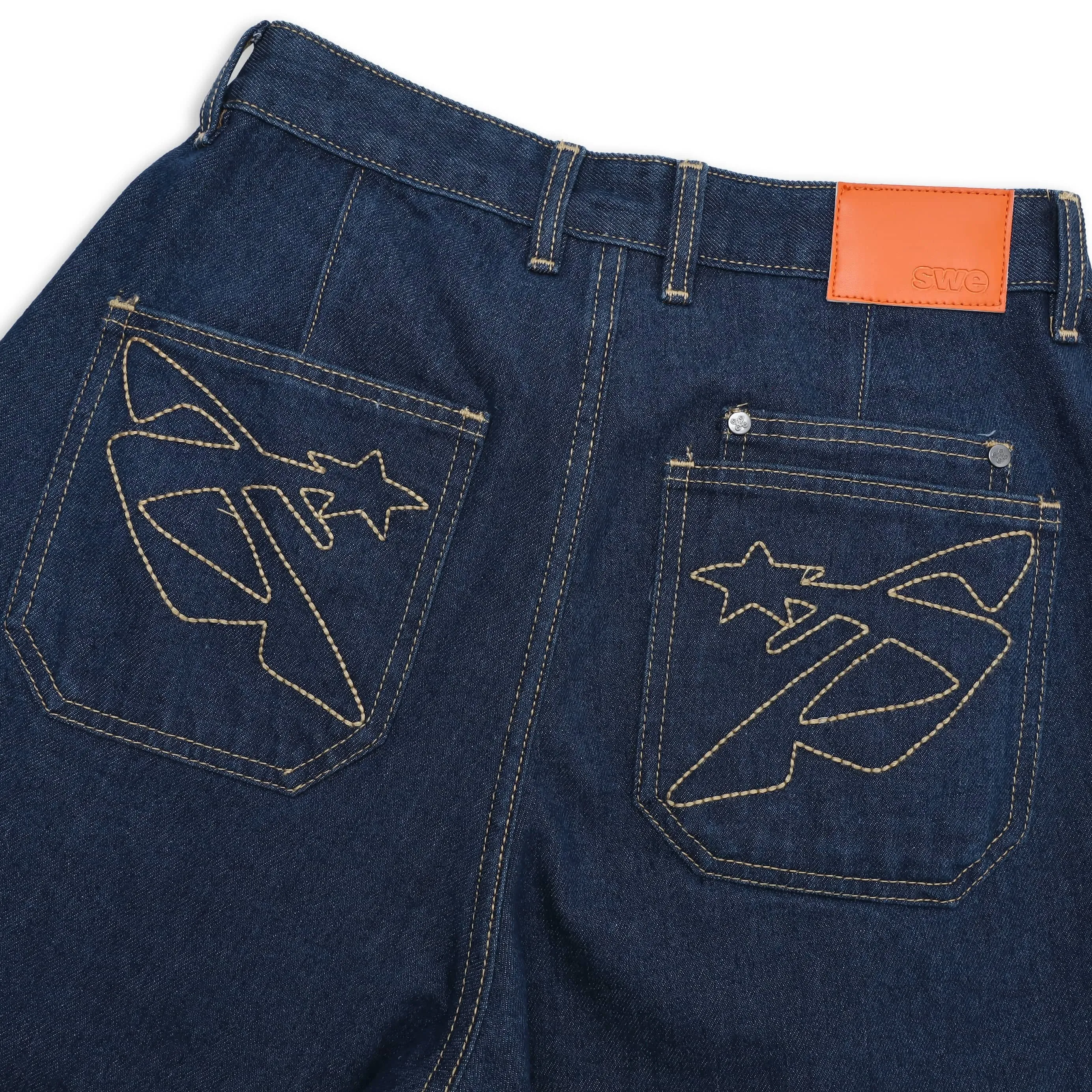 AIRY DENIM SHORTS - DARK BLUE