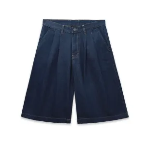 AIRY DENIM SHORTS - DARK BLUE