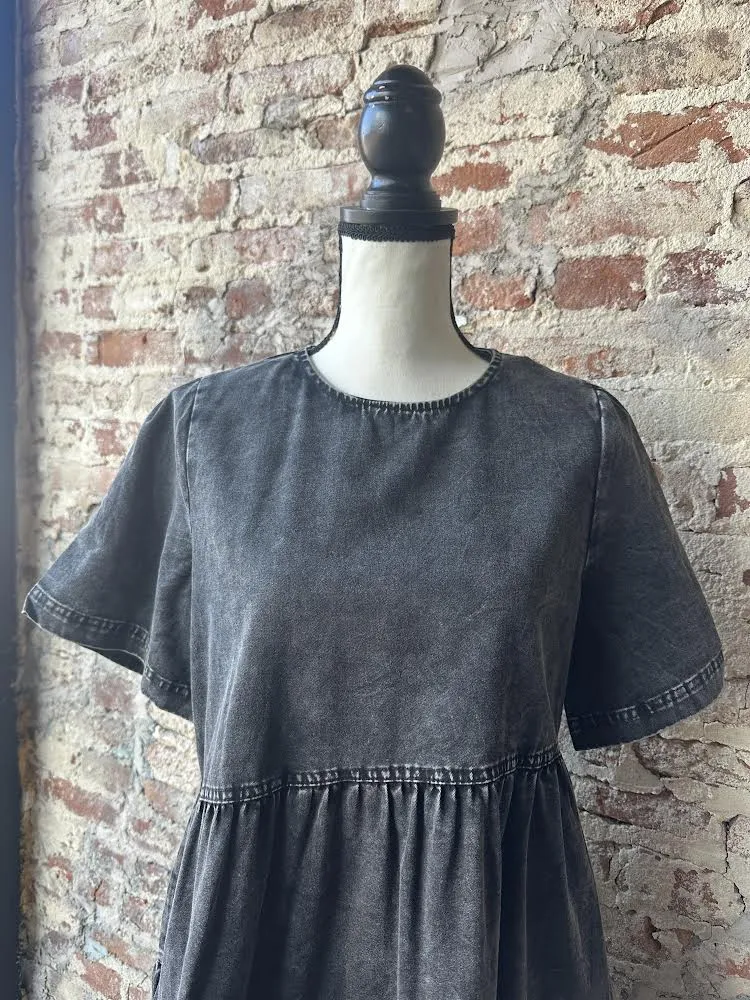 Annette Mineral Washed Denim Dress