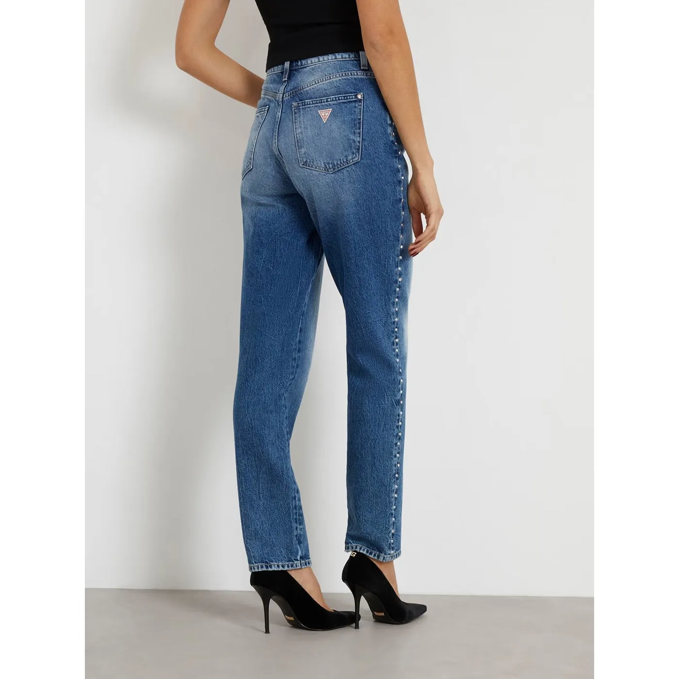 Blue High Rise Mom Jeans