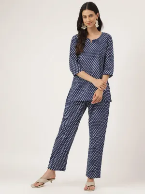 Blue Printed Loungewear/Nightwear