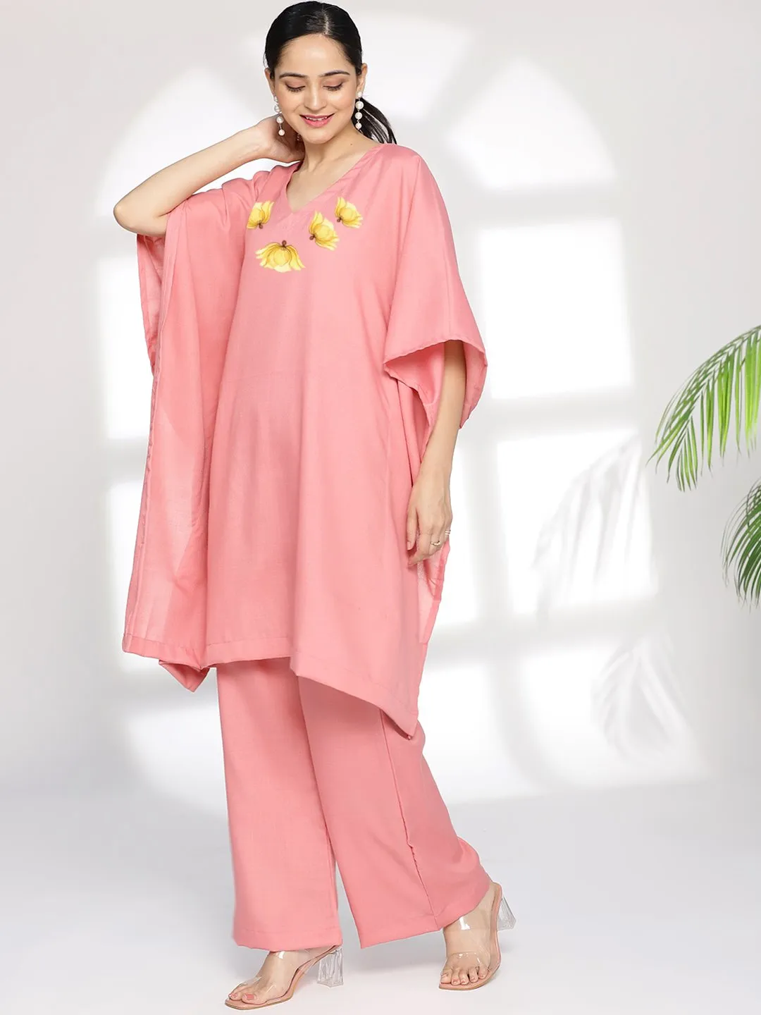 Blush CottonSlub ShortKaftan - Iridessa