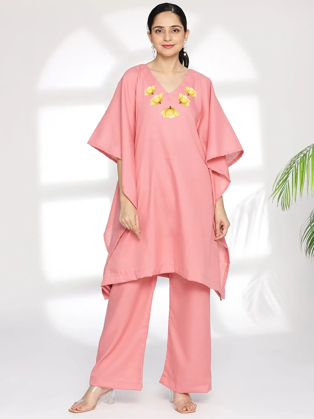 Blush CottonSlub ShortKaftan - Iridessa