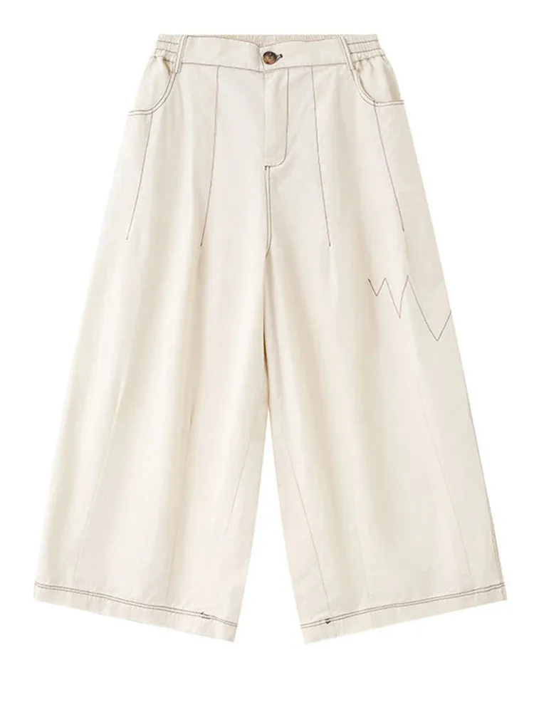 Bolohus Topstitched Wide Leg Pants