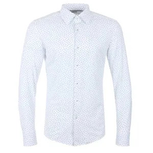 BOSS P-Hank-Kent-C1-222 Shirt in White Blue Fleck