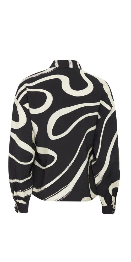 B.Young Wavy Print Blouse