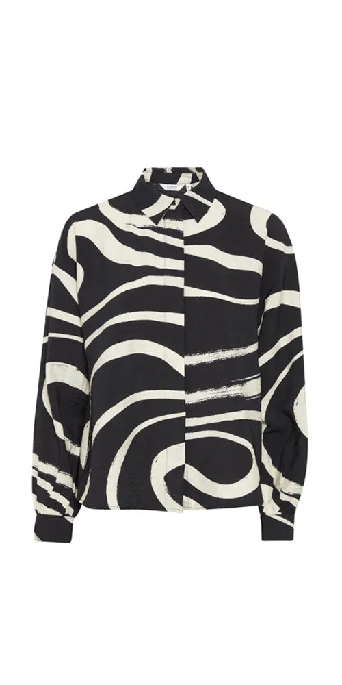 B.Young Wavy Print Blouse