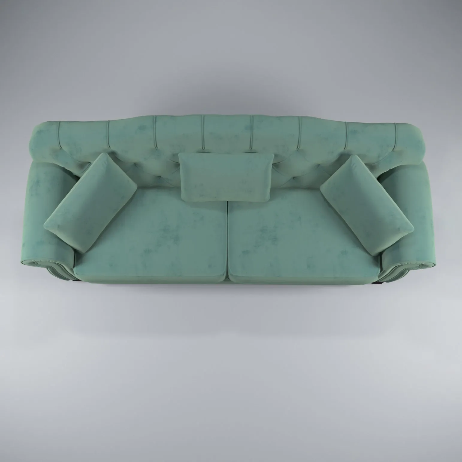 Classic Green Upholstered 3 seater sofa with 3 Cushions