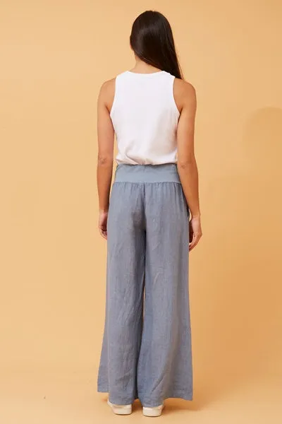 Claudia Wide Leg Linen Pant