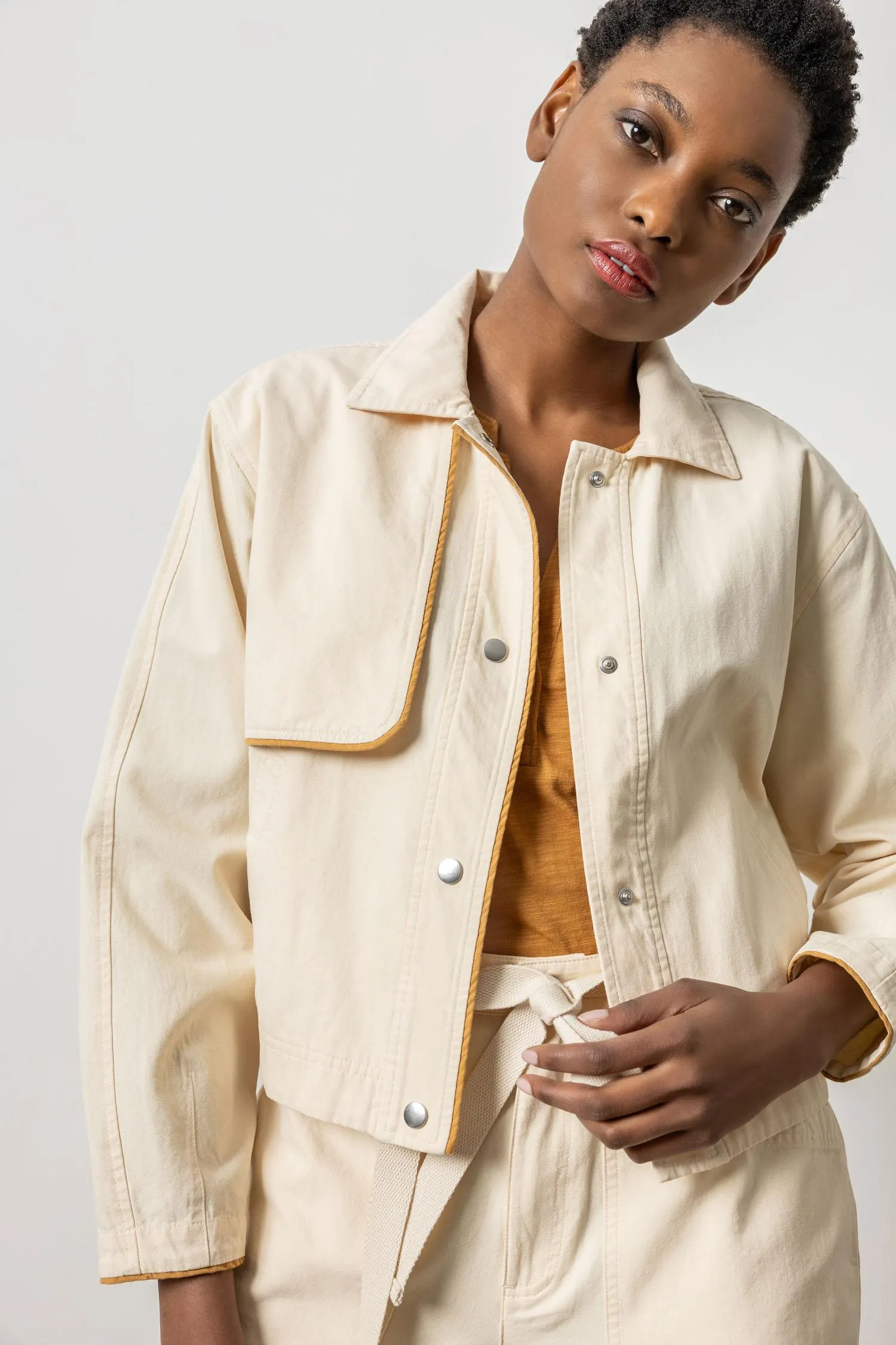 Contrast Trim Jacket