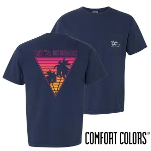 Delta Upsilon Comfort Colors Navy Short Sleeve Miami Pocket Tee