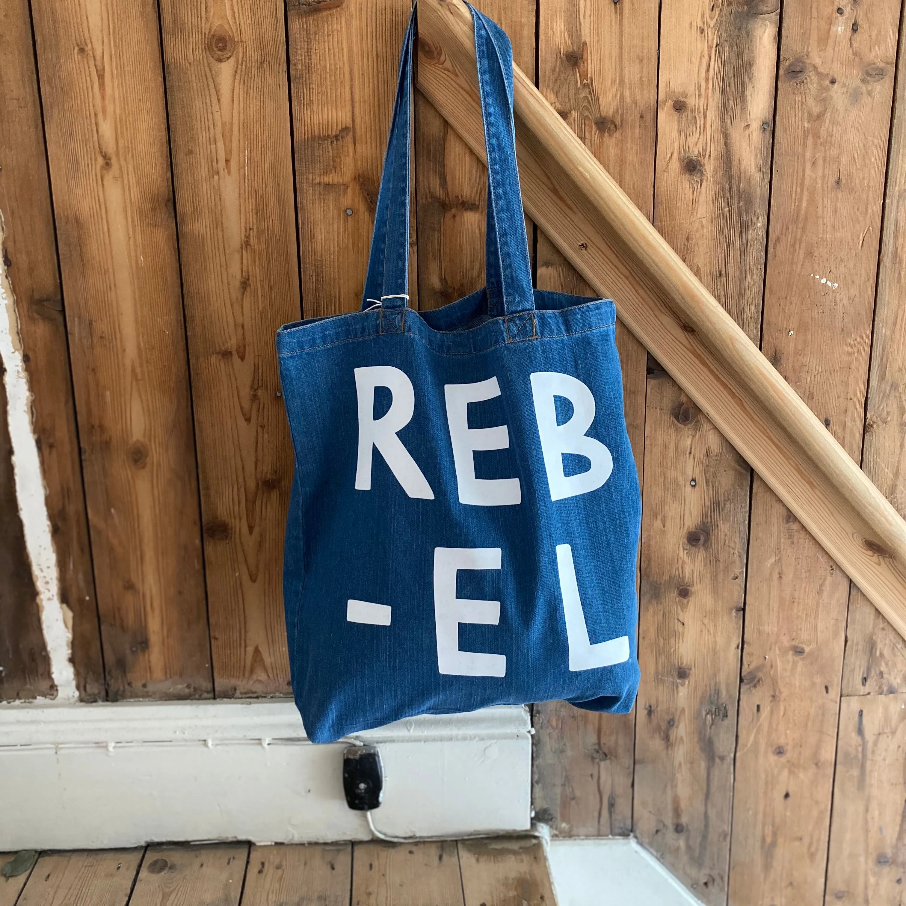 Denim Word Tote