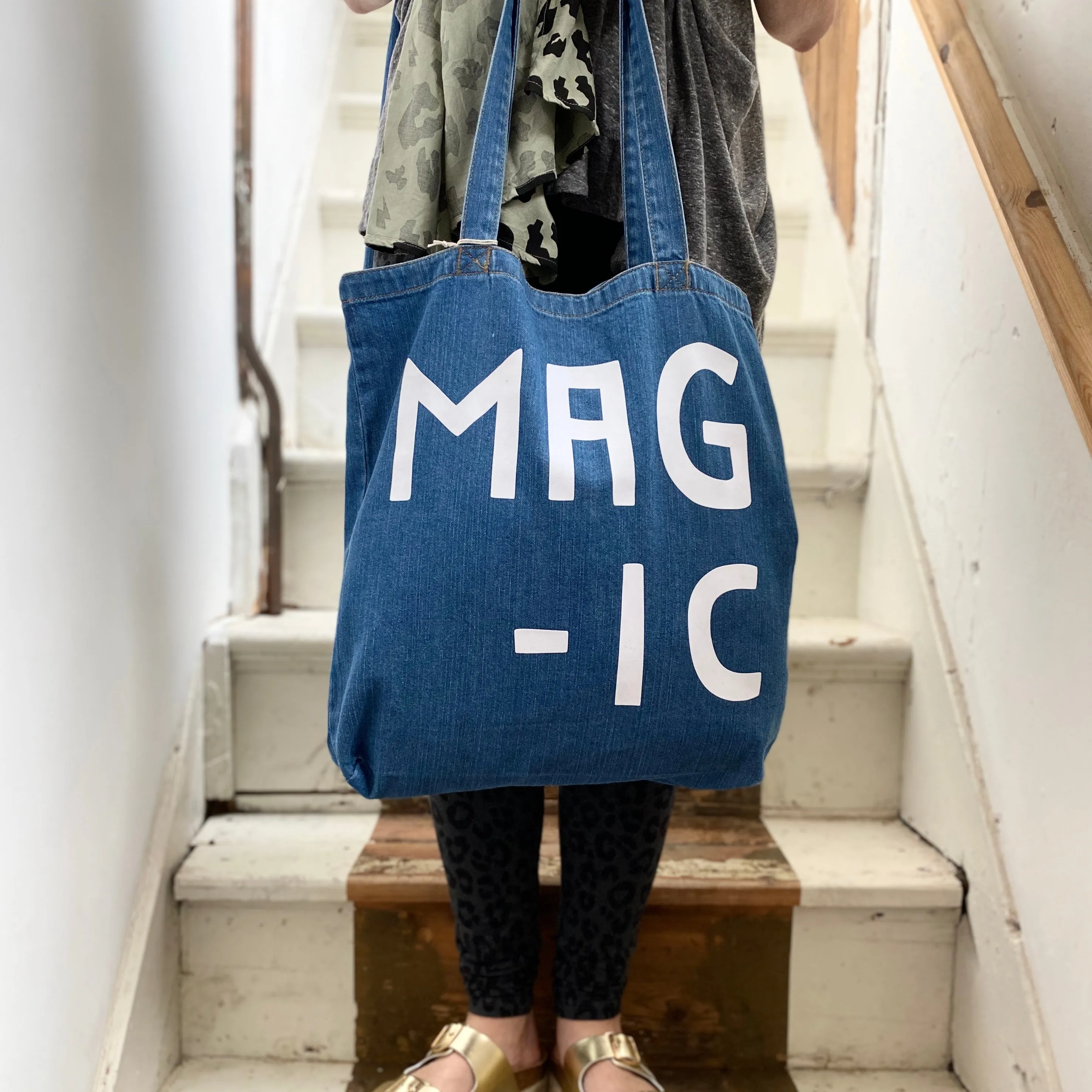 Denim Word Tote