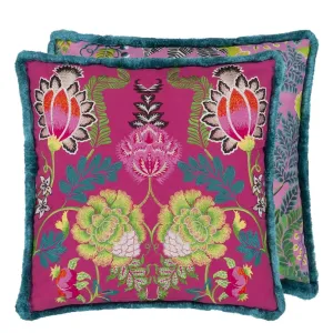 Designers Guild Brocart Decoratif Embroidered Cerise Decorative Pillow