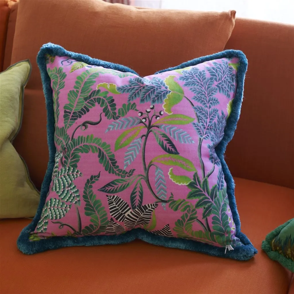 Designers Guild Brocart Decoratif Embroidered Cerise Decorative Pillow