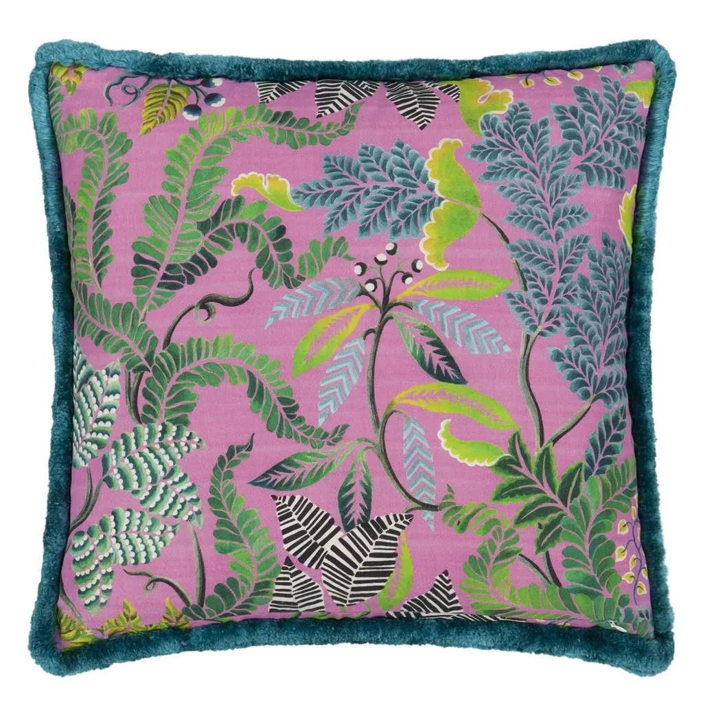 Designers Guild Brocart Decoratif Embroidered Cerise Decorative Pillow