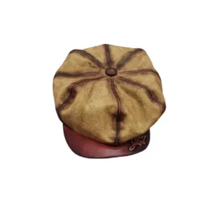 Distressed Wax Canvas Newsboy Cap