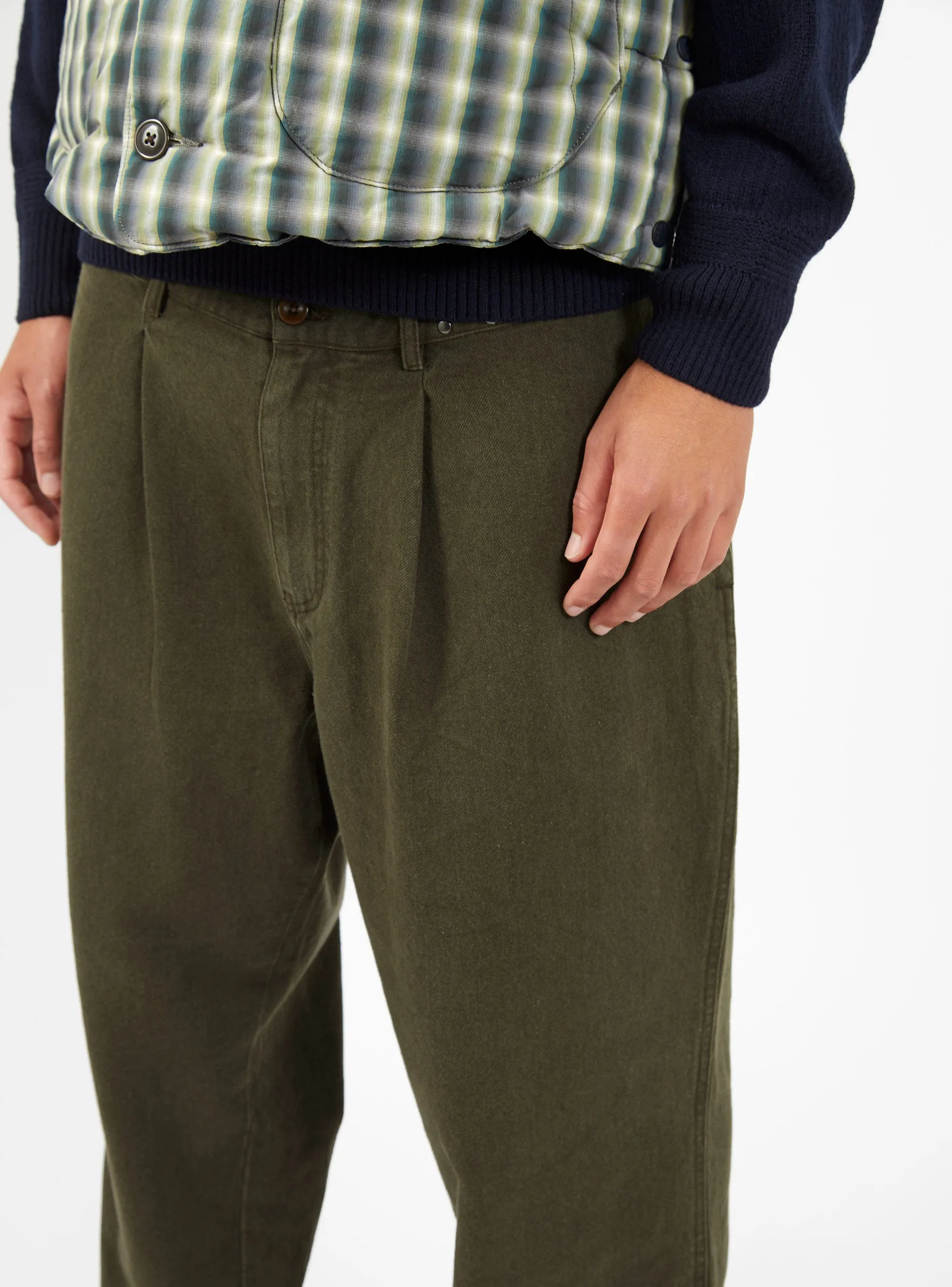 Duster Pleated Pant Olive