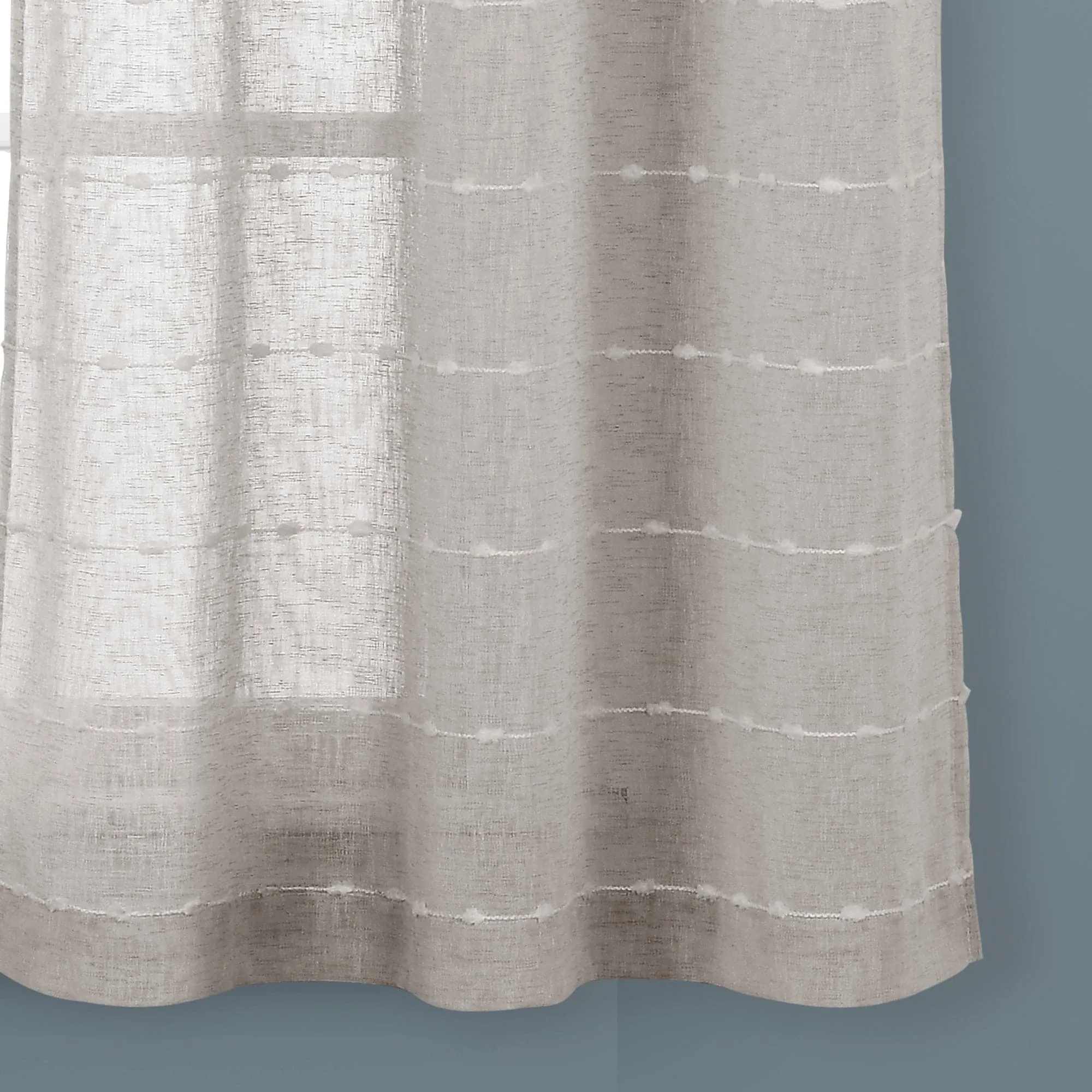 Farmhouse Textured Grommet Sheer Window Curtain Panel Set