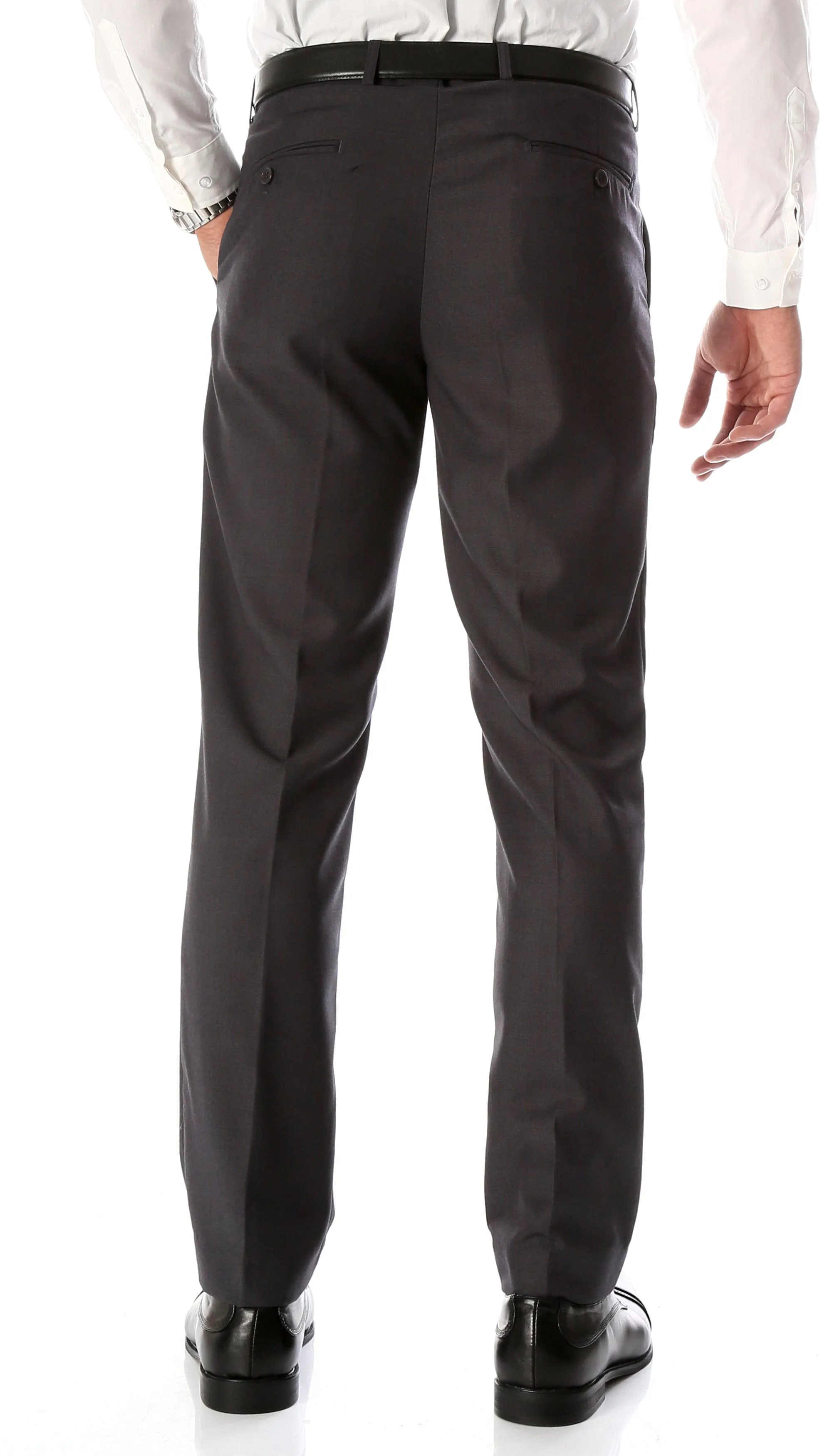 Ferrecci Men's Halo Charcoal Slim Fit Flat-Front Dress Pants