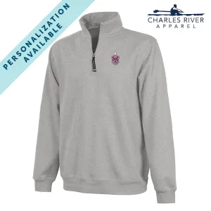 FIJI Embroidered Crest Gray Quarter Zip