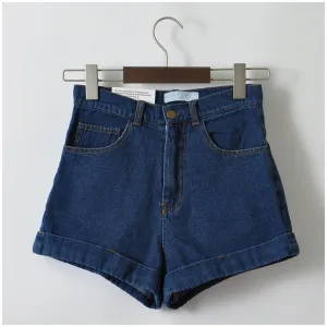 GCAROL Euro Style Women Denim Shorts Vintage High Waist Cuffed Jeans Shorts Street Wear Sexy Shorts For Summer Spring Autumn