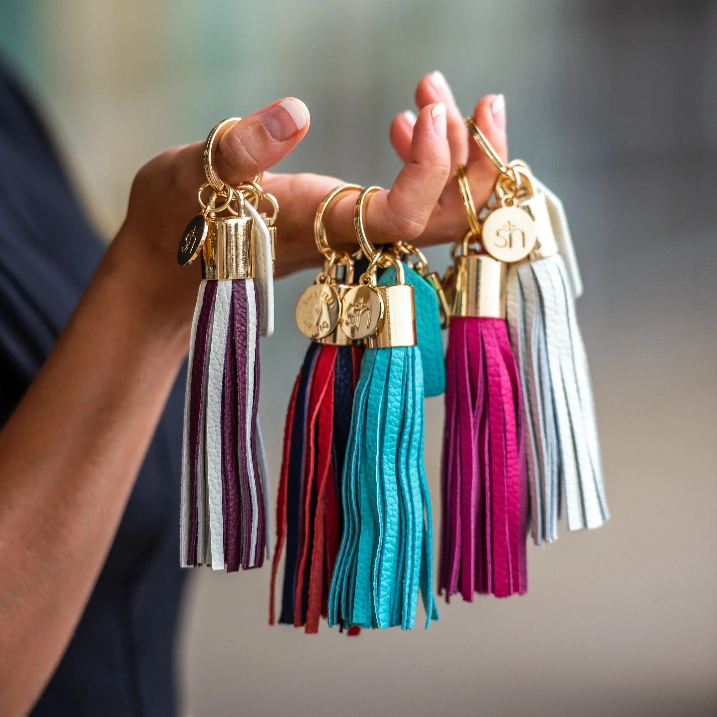 Gray Tassel Keychain