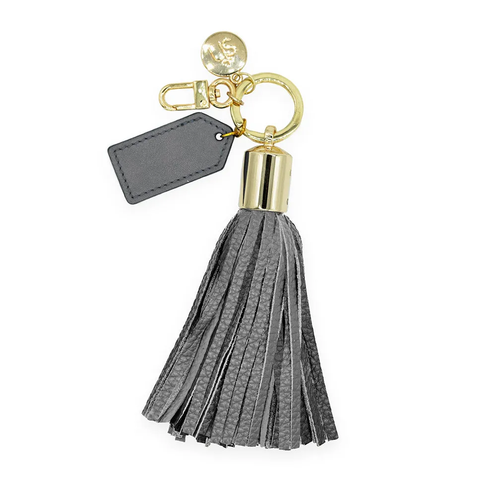 Gray Tassel Keychain