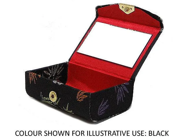 GREEN CHINESE DESIGN SILK EFFECT COIN HOLDER / LIPSTICK CASE