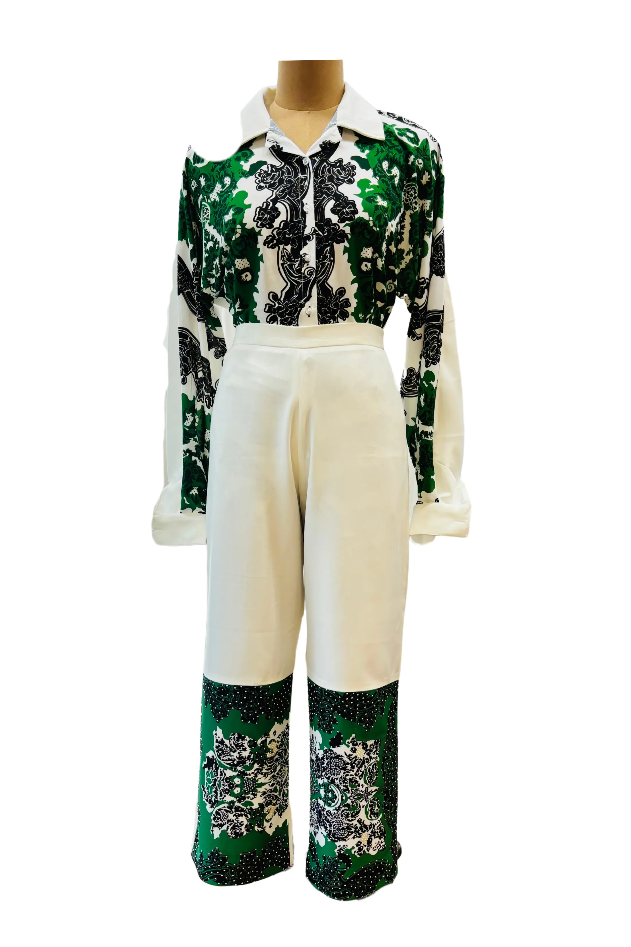 Green Frame Print Co-ord Set