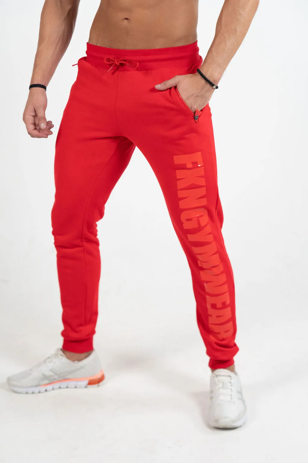 Infinity | Quadfit Gym Track Pants | Red