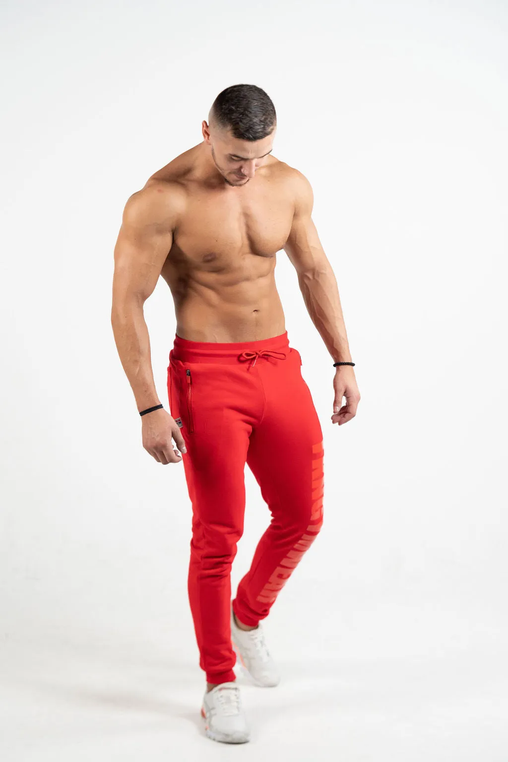 Infinity | Quadfit Gym Track Pants | Red