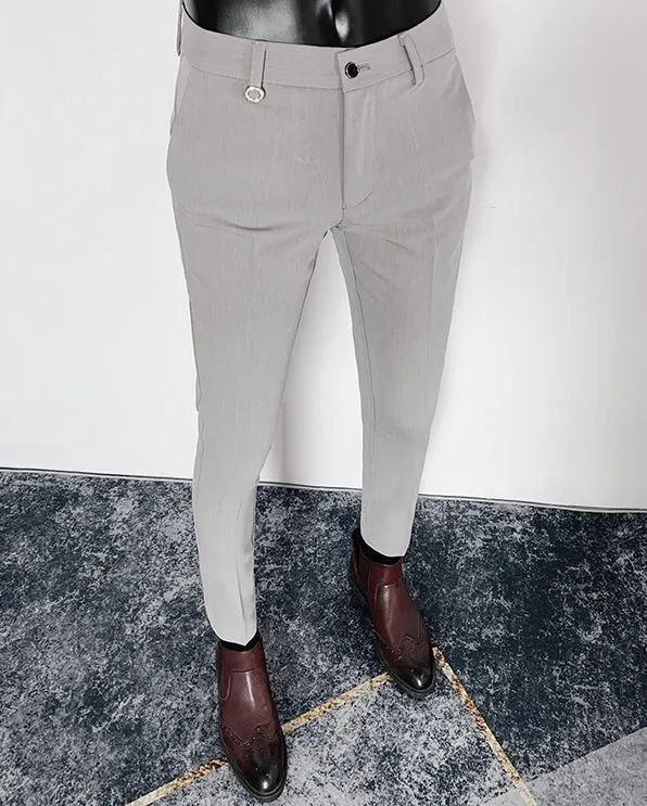 Italian Vega Royal Ash Grey Trouser Slim Fit