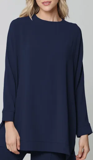 Marvi Loose Dolman Sleeve Shirt - Indigo