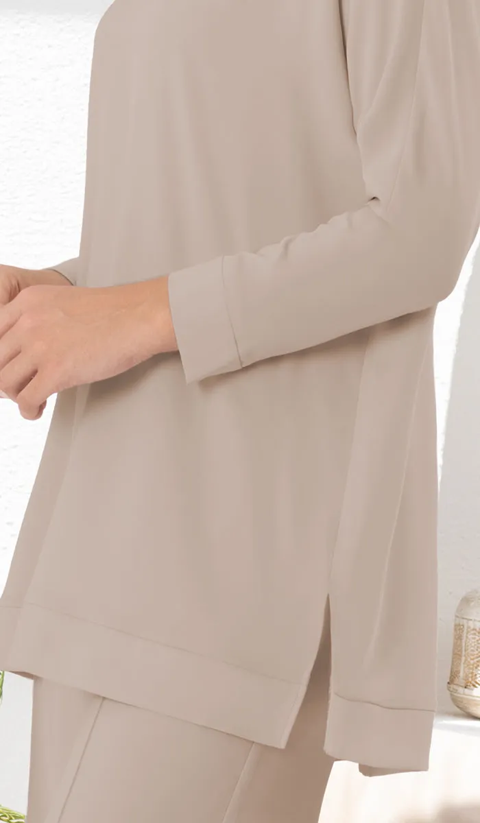 Marvi Loose Dolman Sleeve Shirt - Latte