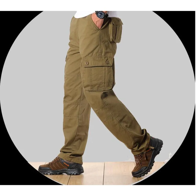 Men's Cargo Pants Mens Casual Multi Pockets Military Tactical Pants Men Outwear Army Straight slacks Long Trousers Large size 44