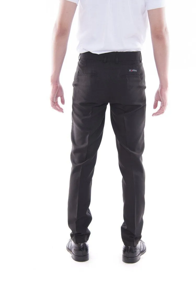 MP02 - Men's Skinny Fit Formal Slacks Black