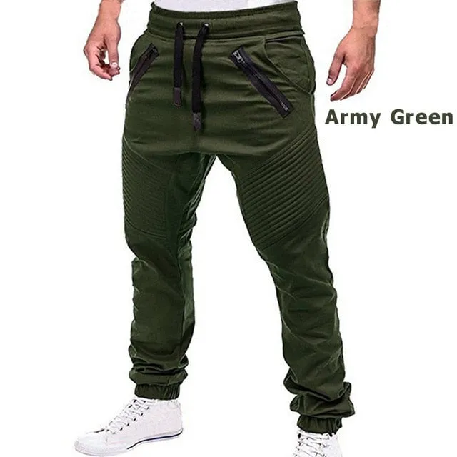 New Casual Streetwear Pants Solid Full Length Cargo Pants Men Drawstring Joggers Sweatpants Plus Size 4XL Mid Waist Trousers Men