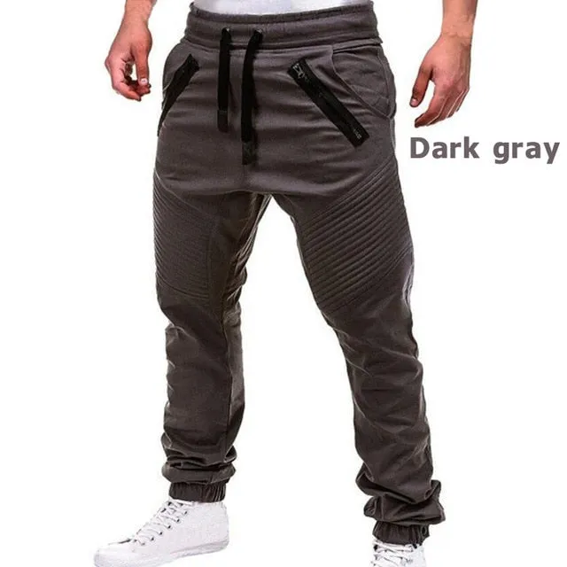 New Casual Streetwear Pants Solid Full Length Cargo Pants Men Drawstring Joggers Sweatpants Plus Size 4XL Mid Waist Trousers Men