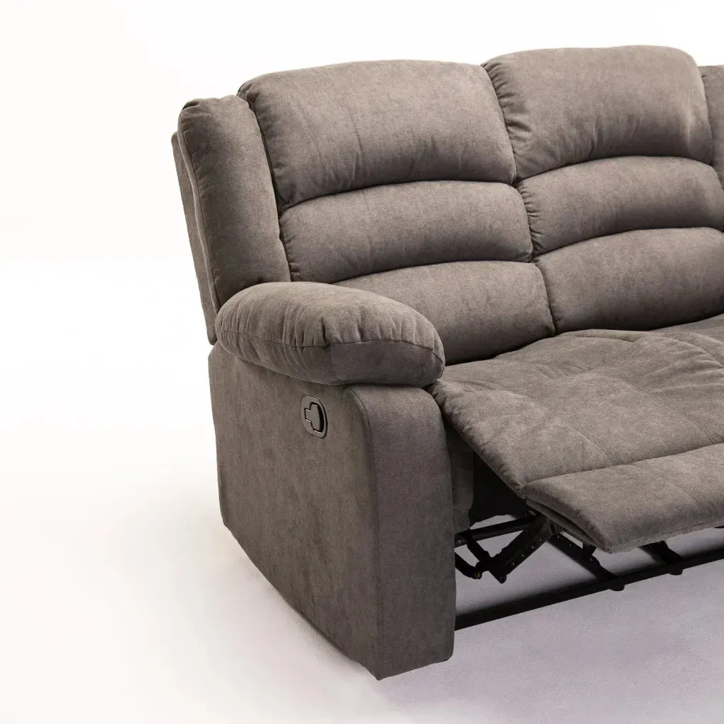 OLI FABRIC 2 SEATER RECLINER - DARK GREY