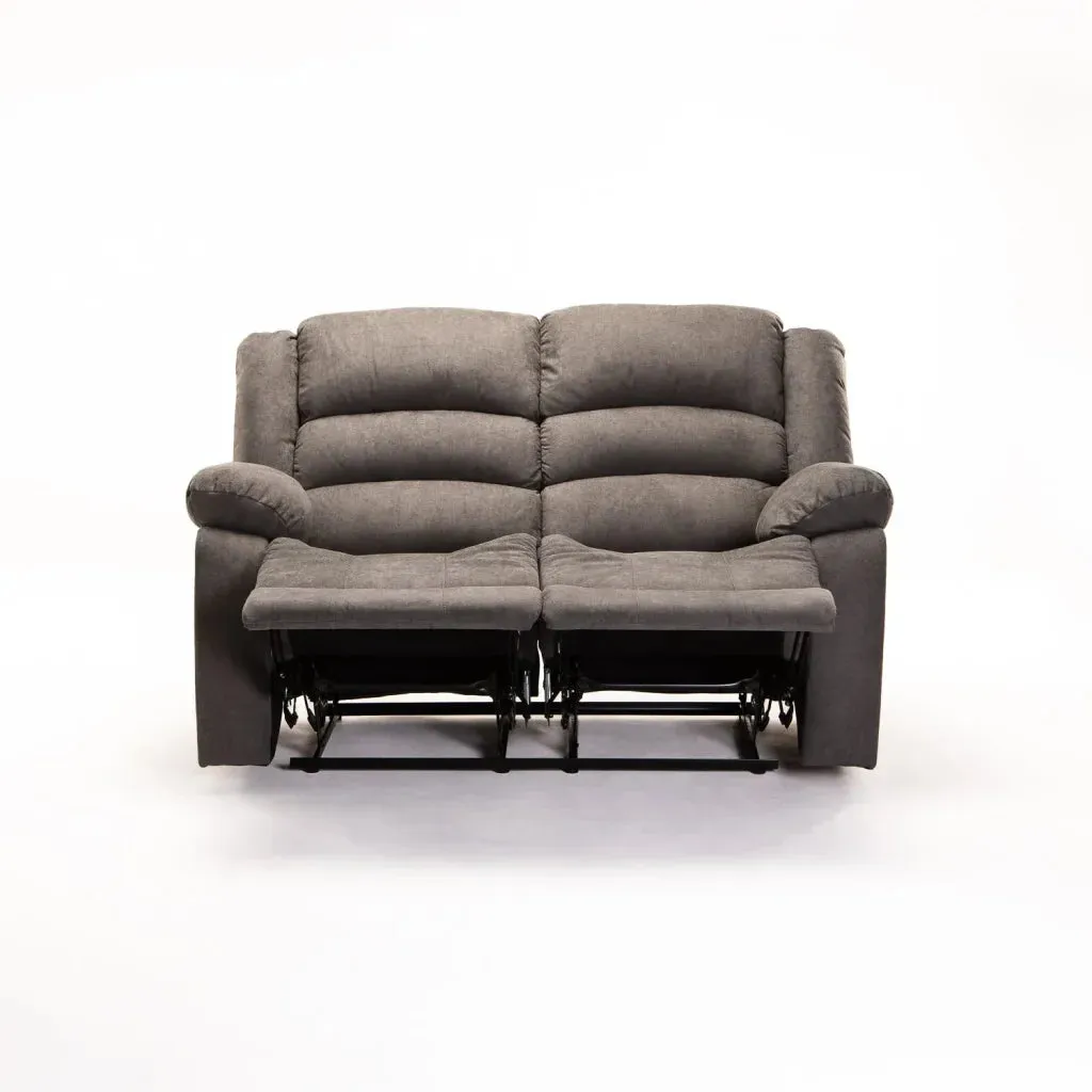 OLI FABRIC 2 SEATER RECLINER - DARK GREY