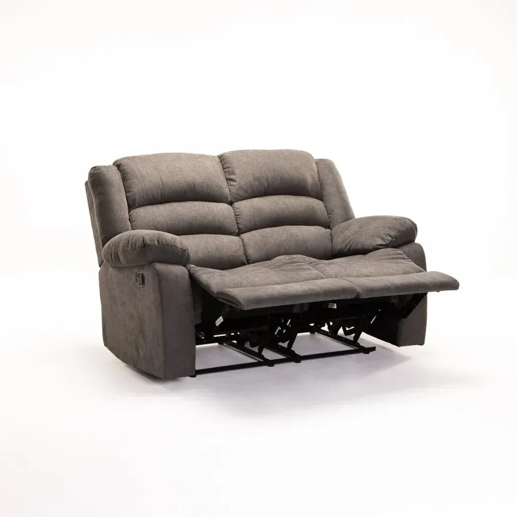 OLI FABRIC 2 SEATER RECLINER - DARK GREY