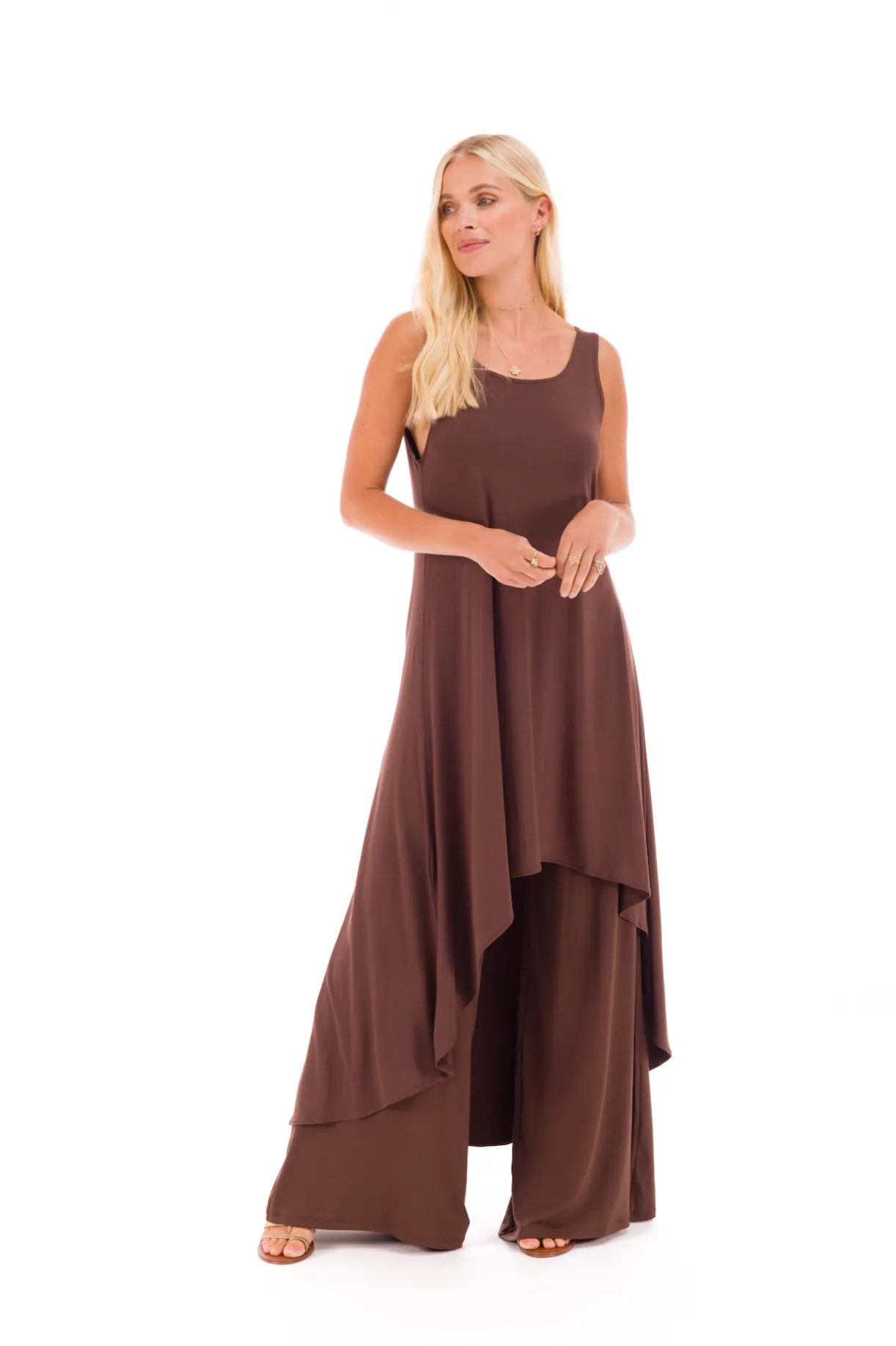 PALAZZO PANTS BROWN