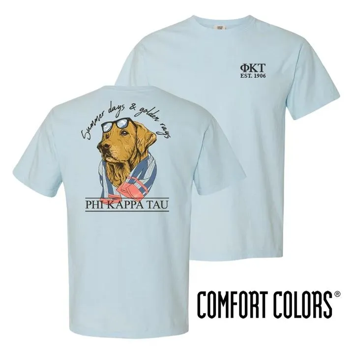 Phi Tau Blue Comfort Colors Retriever Tee