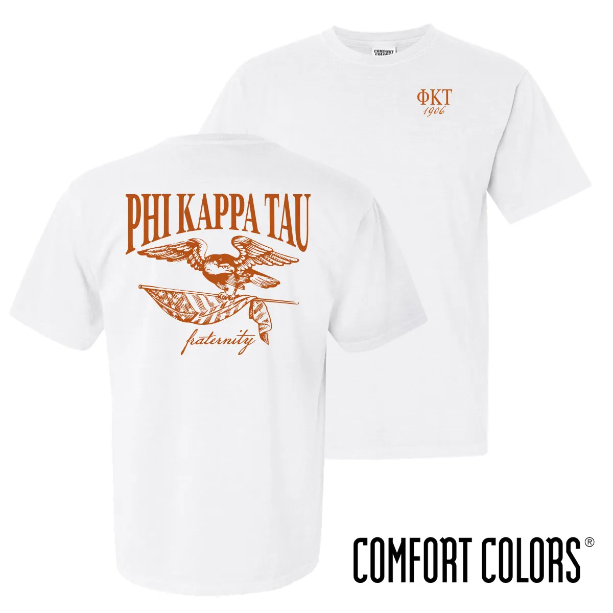 Phi Tau Comfort Colors Freedom White Short Sleeve Tee