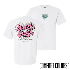 Phi Tau Comfort Colors Sweetheart White Short Sleeve Tee