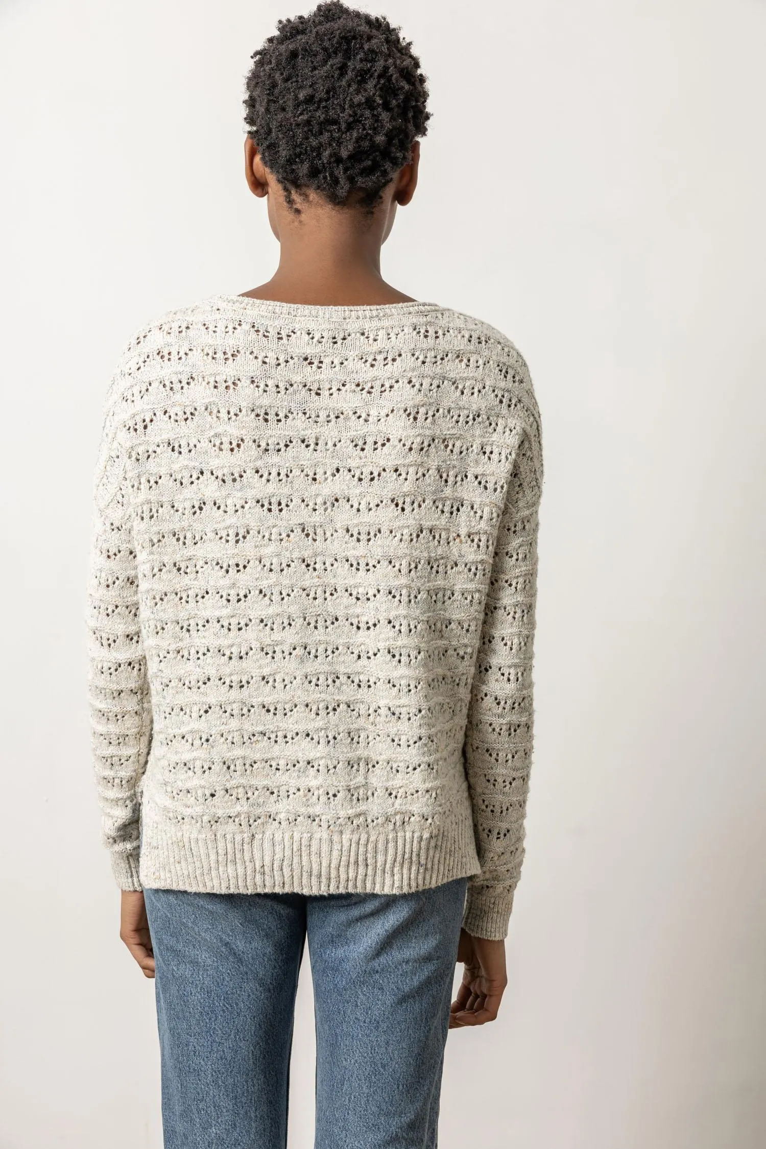 Pointelle Boatneck Sweater